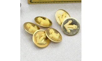6 boutons / 18MM / Doré "Ancre jaune"