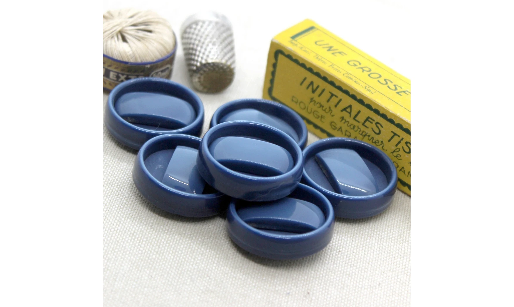 Boutons VINTAGE / 27,5MM / Bleu