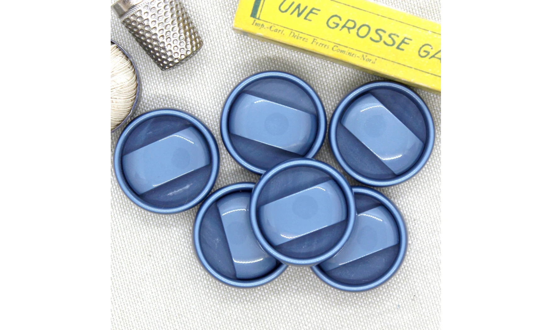 Boutons VINTAGE / 27,5MM / Bleu