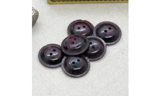 6 boutons / 17,5MM / Rouge "Soucoupe"