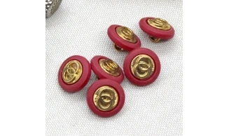 6 boutons / 15MM / Rose "Chic"
