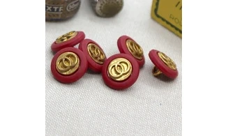 6 boutons / 15MM / Rose "Chic"