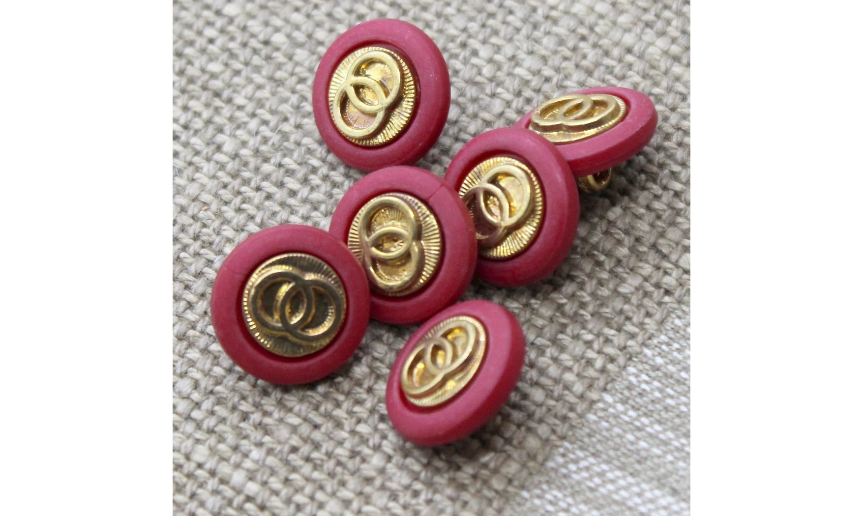 6 boutons / 15MM / Rose "Chic"