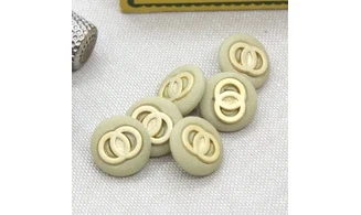 6 boutons / 15MM / Vert "Chic"