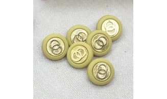 6 boutons / 15MM / Vert "Chic"