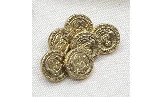6 boutons / 15MM / Blason doré