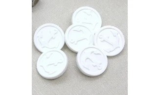6 boutons / 22MM / Blanc "Ancre marine"