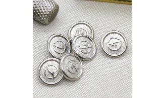 6 boutons / 15MM / Métal argenté