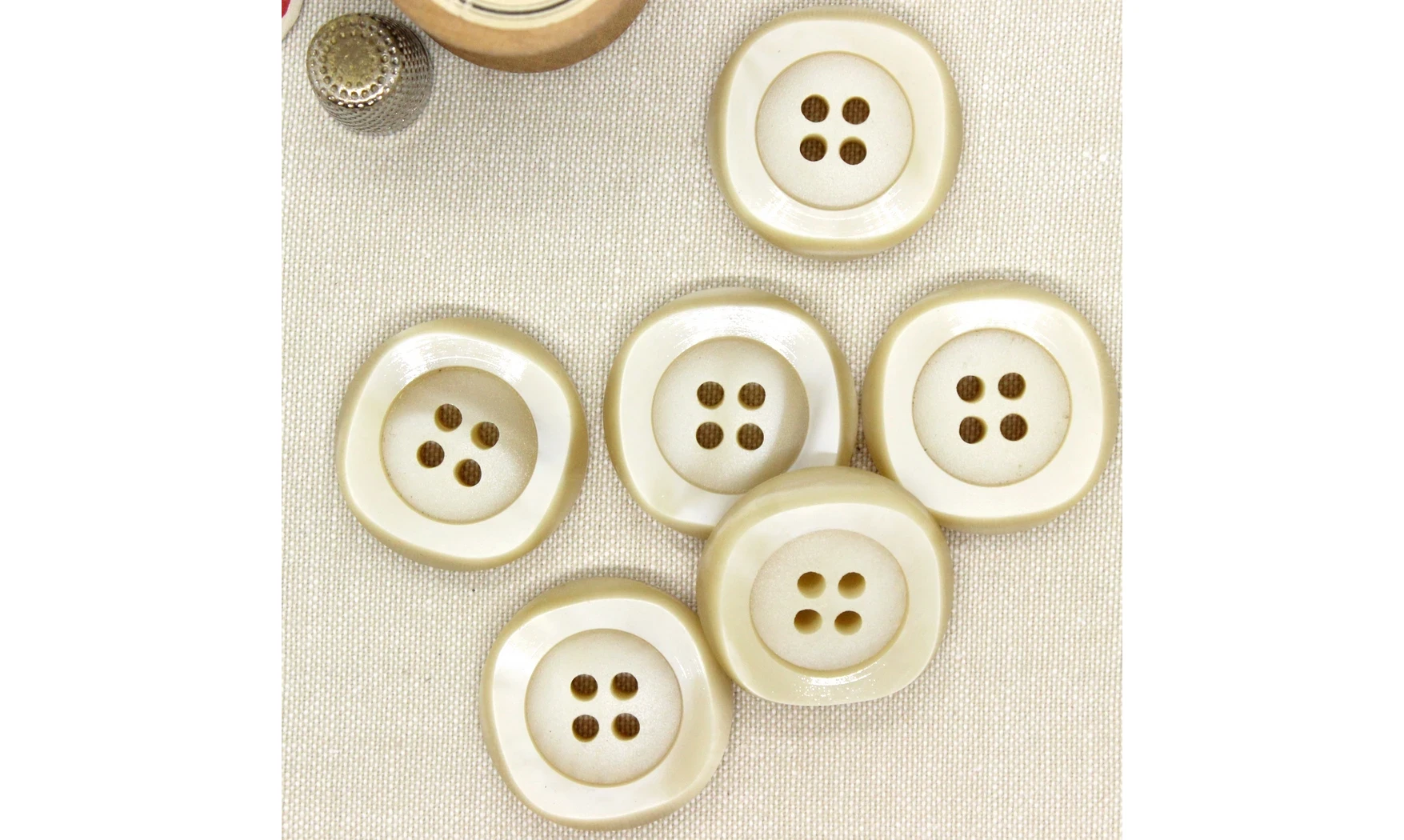 Bouton VINTAGE IVOIRE / par 6 / 35MM