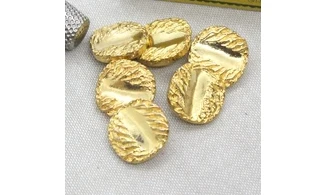 6 Boutons / 22MM / Métal doré