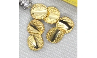 6 Boutons / 22MM / Métal doré