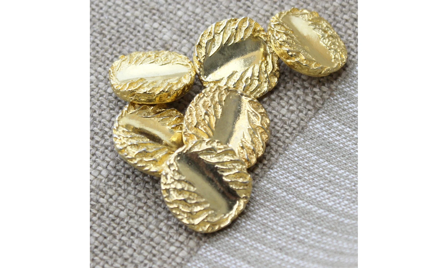 6 Boutons / 22MM / Métal doré