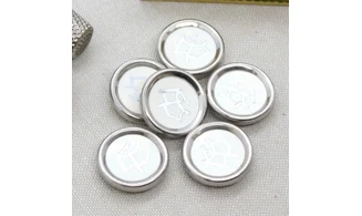 6 boutons / 23MM / Blanc "Chinois"