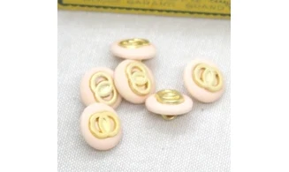 6 boutons / 15MM / Rose "Chic"