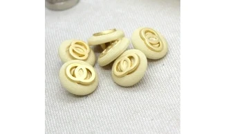 6 boutons / 15MM / Jaune "Chic"