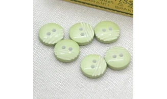 6 boutons / 15MM / Vert "4 lignes"