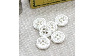 Boutons VINTAGE / 12MM / Blanc "Zébré"