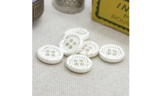 Boutons VINTAGE / 12MM / Blanc "Zébré"