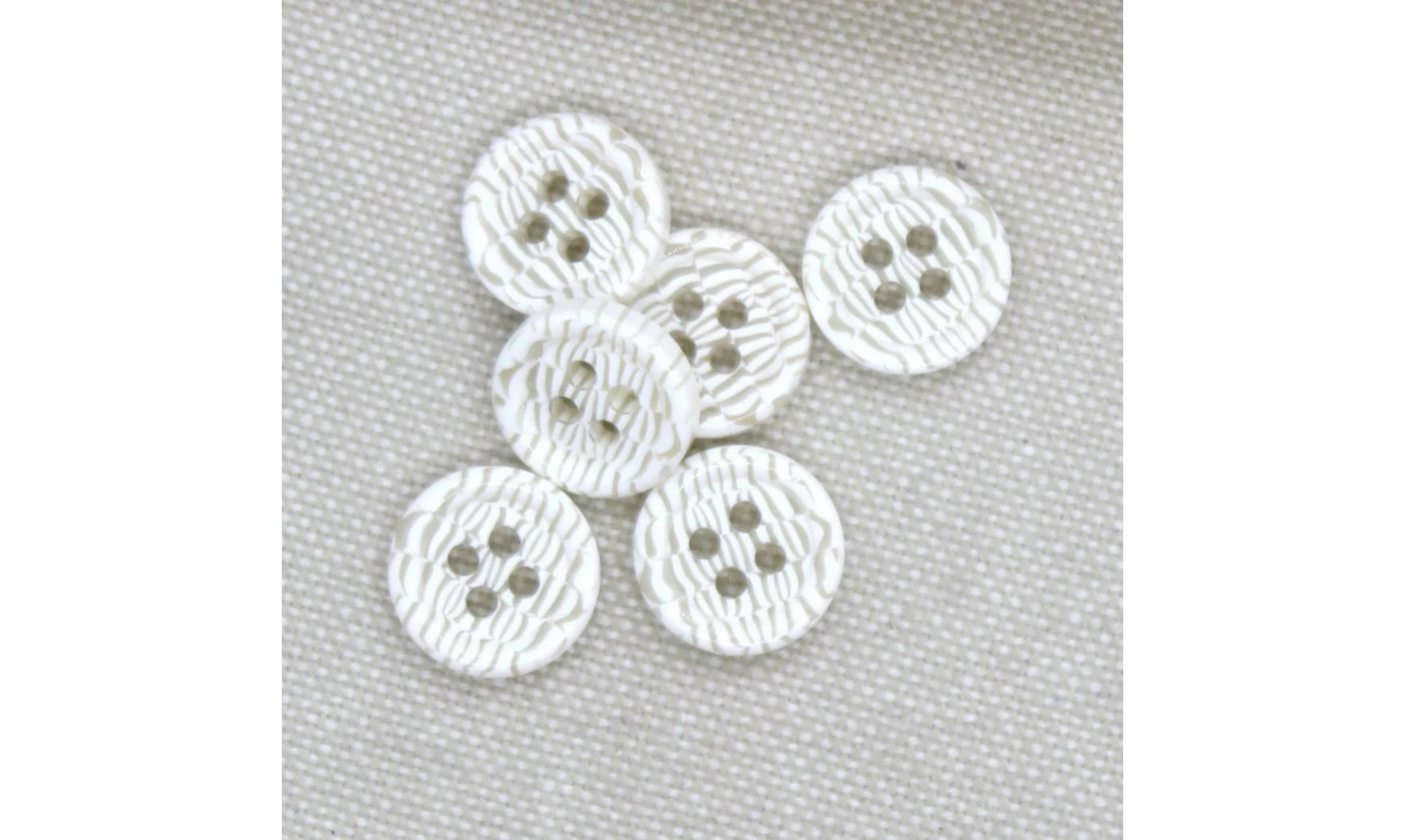 Boutons VINTAGE / 12MM / Blanc "Zébré"