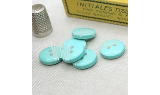 6 boutons / 18MM / Bleu "4 lignes"