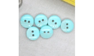 6 boutons / 15MM / Bleu "4 lignes"