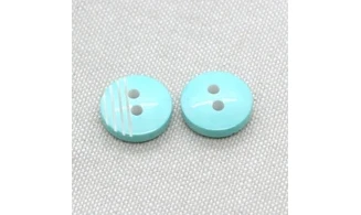 6 boutons / 15MM / Bleu "4 lignes"