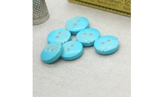 6 boutons / 15MM / Bleu "4 lignes"