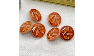 6 boutons / 18MM / Rouge orangé