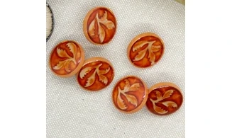 6 boutons / 18MM / Rouge orangé