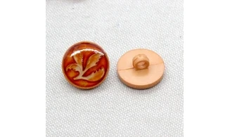 6 boutons / 18MM / Rouge orangé