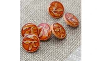 6 boutons / 18MM / Rouge orangé