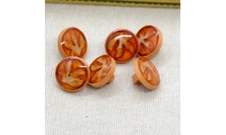 6 boutons / 14MM / Rouge Orangé
