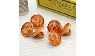 6 boutons / 14MM / Rouge Orangé