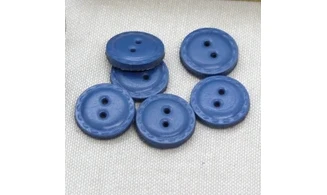 6 boutons / 19MM / Bleu "Cuir"