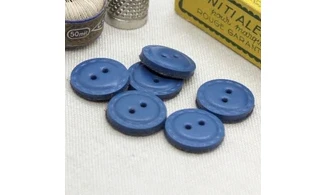 6 boutons / 19MM / Bleu "Cuir"