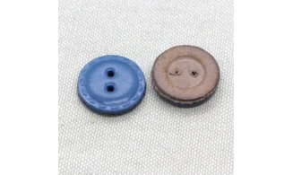 6 boutons / 19MM / Bleu "Cuir"