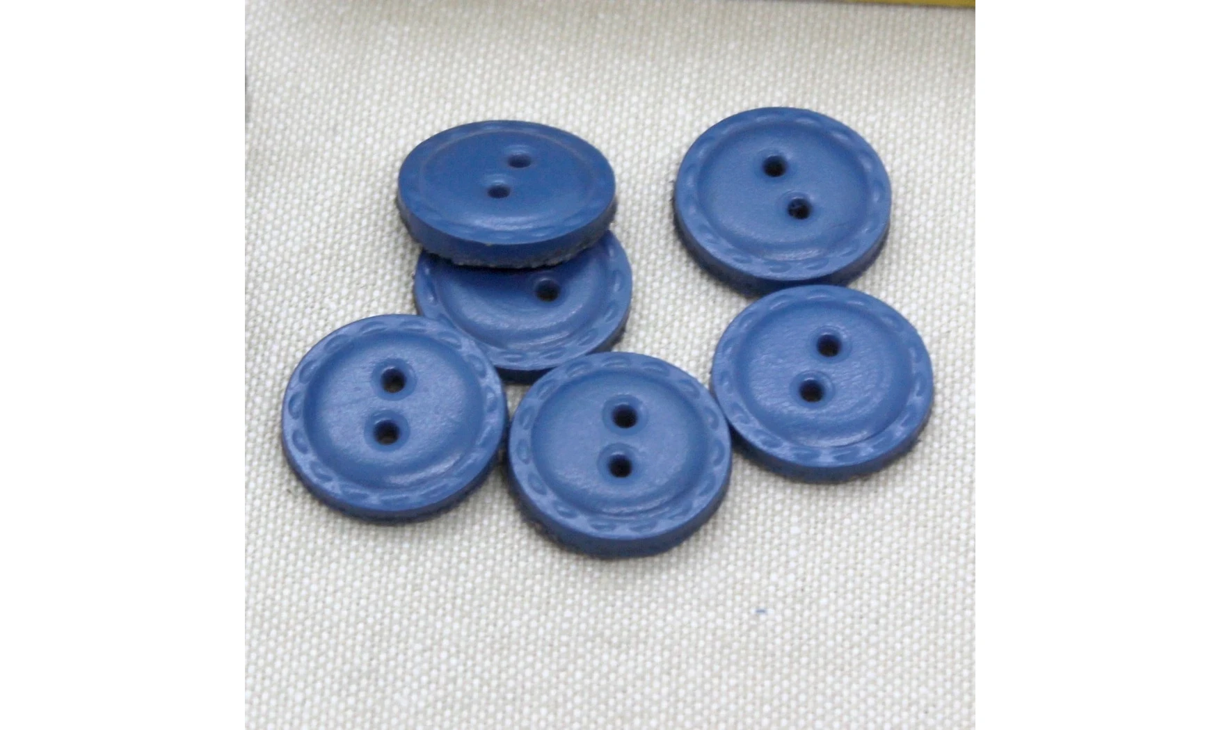 6 boutons / 19MM / Bleu "Cuir"