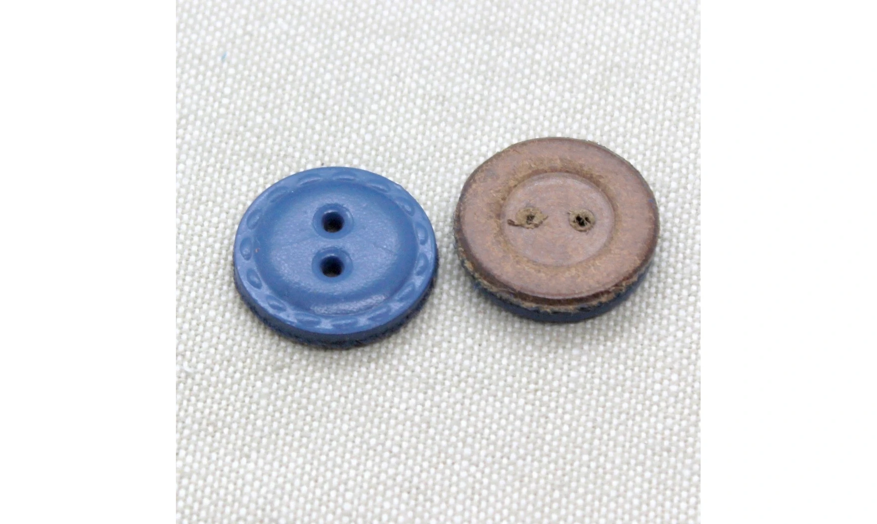 6 boutons / 19MM / Bleu "Cuir"
