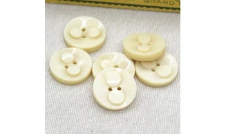 6 boutons / 17MM / Ivoire