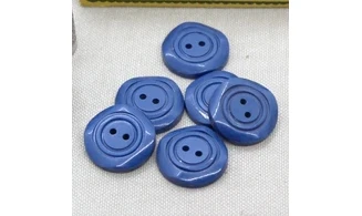 6 boutons / 22MM / Bleu "cercles"
