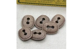 6 boutons / 19MM / Ovale "Marron"