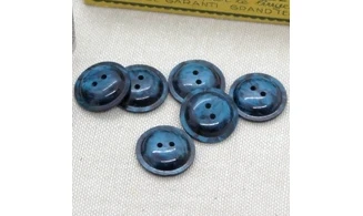 6 boutons / 17,5MM / Bleu "Soucoupe"