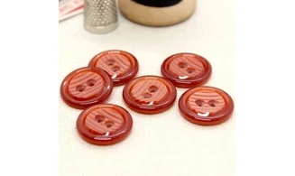 Bouton VINTAGE ROUGE / par 6 / 22MM