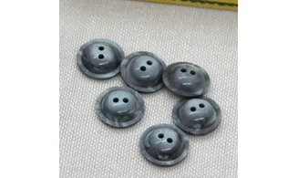 6 boutons / 13MM / Gris "Soucoupe"