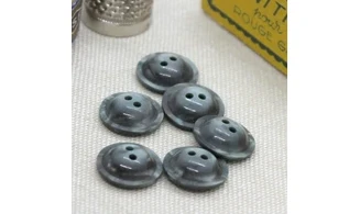 6 boutons / 13MM / Gris "Soucoupe"
