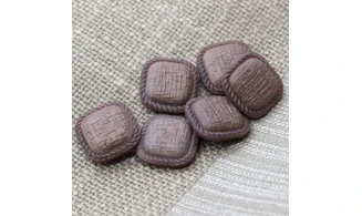 6 boutons / 19MM / Brun "Coussin carré"