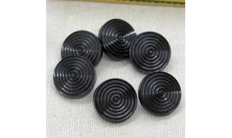 6 boutons / 18MM /Noir "Cercles"