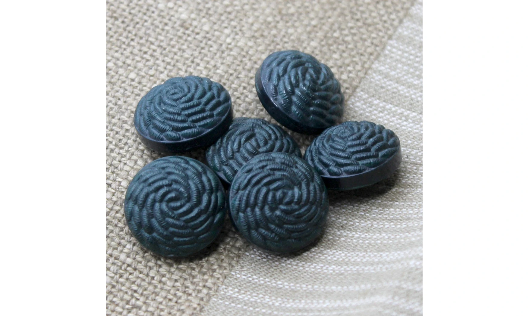 6 boutons / 22MM / Vert "Spirale"