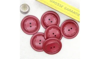 6 boutons / 30MM / Rouge "Couture"
