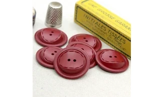 6 boutons / 30MM / Rouge "Couture"